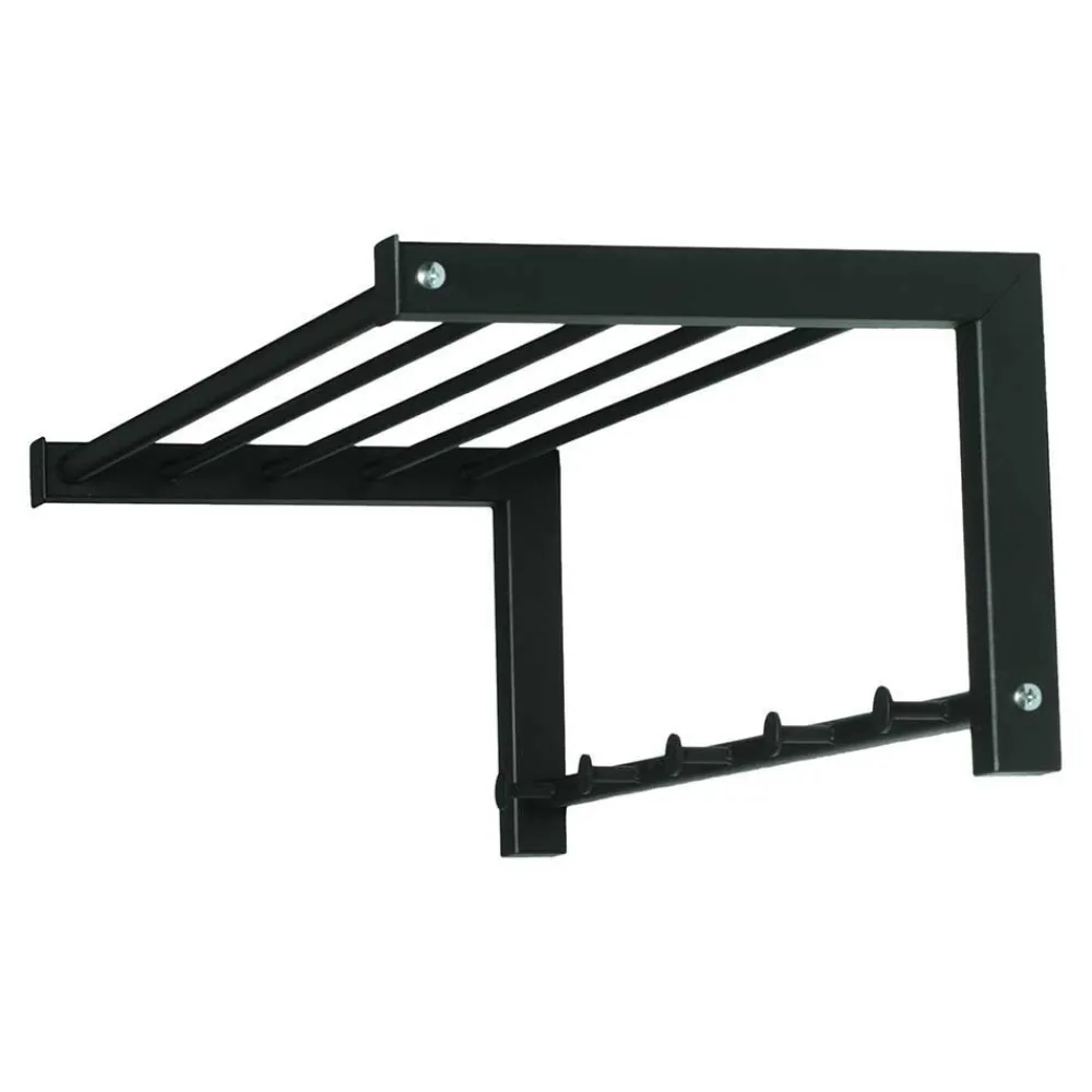 Wohnen Garderoben<Schwarze Stahl Wandgarderobe mit Hutablage - Tattra