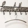 Wohnen Garderoben<Schwarze Wandgarderobe mit Schriftzug - Geniale