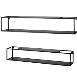 Wohnen Regale<Schwarze Wandregale Set - Mikene (zweiteilig)