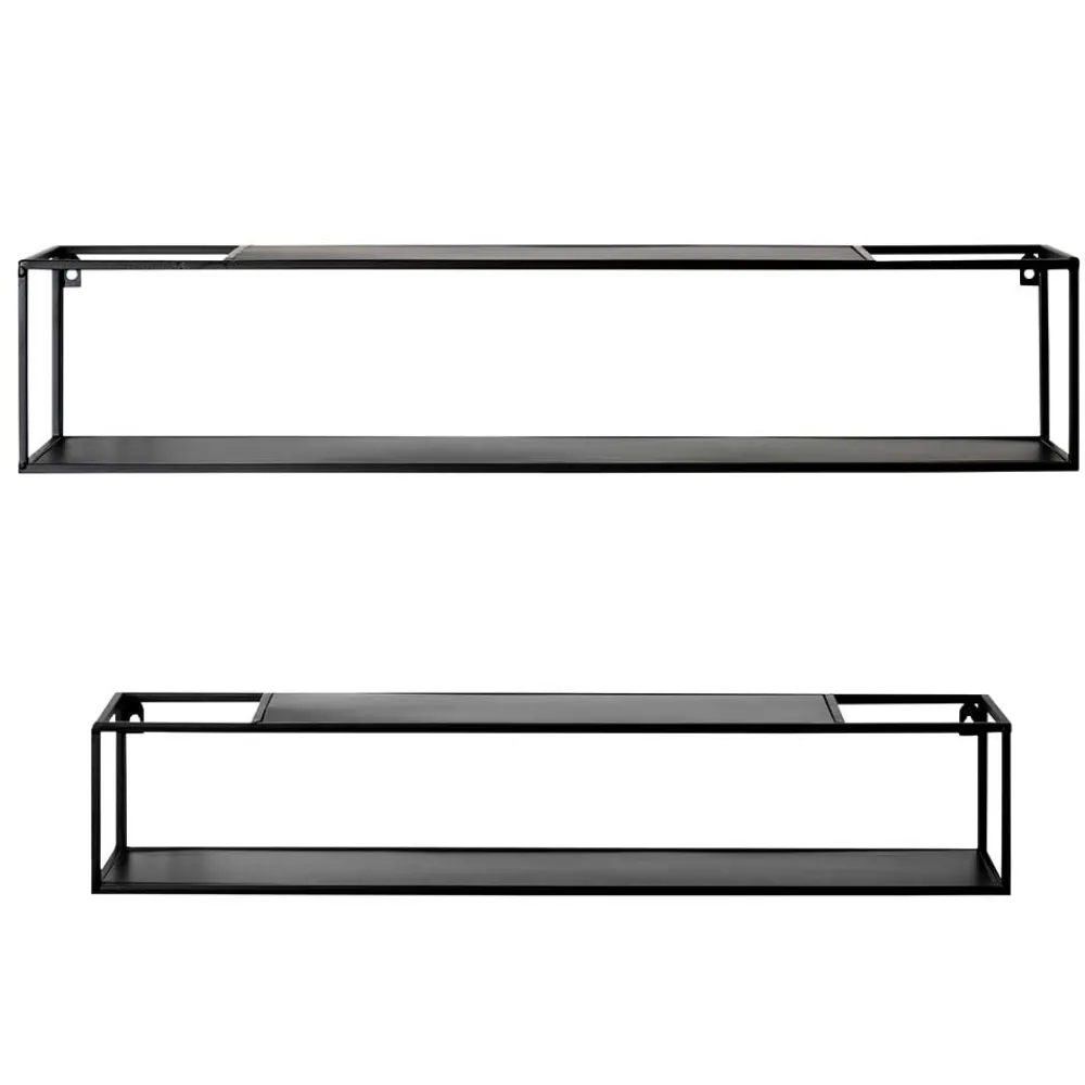 Wohnen Regale<Schwarze Wandregale Set - Mikene (zweiteilig)