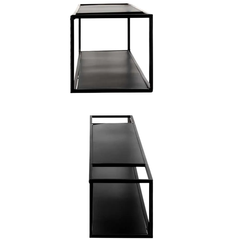 Wohnen Regale<Schwarze Wandregale Set - Mikene (zweiteilig)