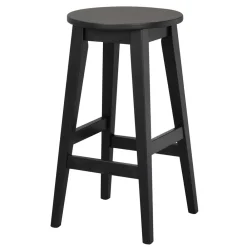 Wohnen Hocker<Schwarzer Barhocker in runder Form - Riostar (2er Set)