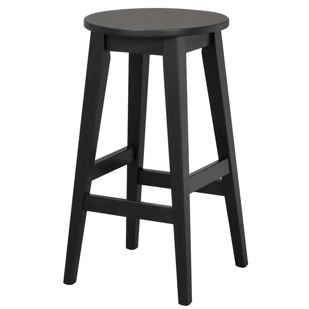 Wohnen Hocker<Schwarzer Barhocker in runder Form - Riostar (2er Set)