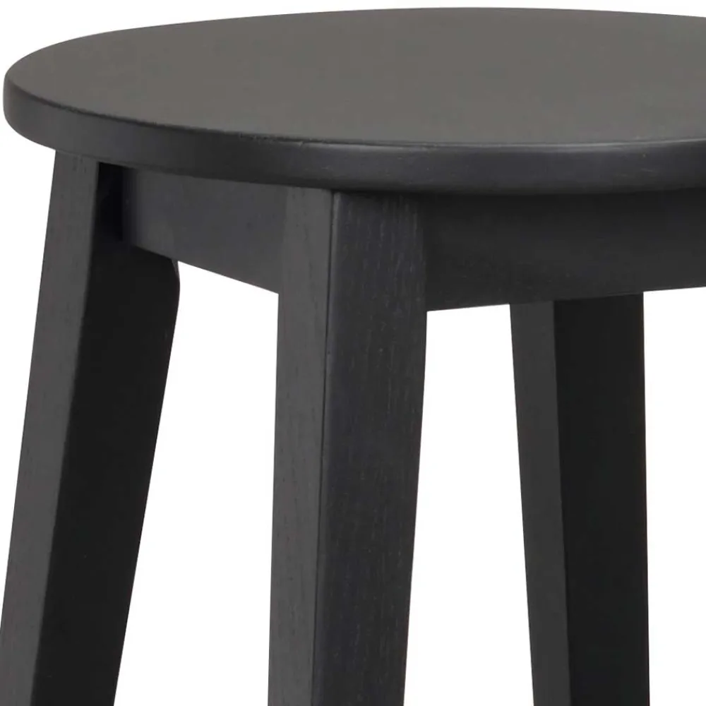 Wohnen Hocker<Schwarzer Barhocker in runder Form - Riostar (2er Set)