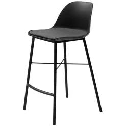 Wohnen Hocker<Schwarzer Barstuhl mit Schalensitz Kunststoff - Formentera