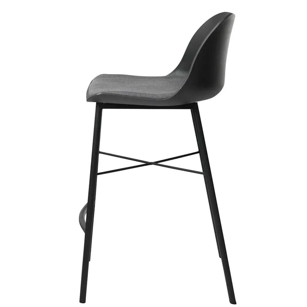 Wohnen Hocker<Schwarzer Barstuhl mit Schalensitz Kunststoff - Formentera