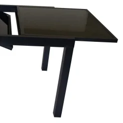 Wohnen Tische<Schwarzer Gartentisch aus Aluminium & Glas - Chiano