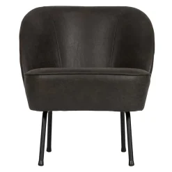 Wohnen Sessel<Schwarzer Ledersessel Retro Carlot aus Recyclingleder