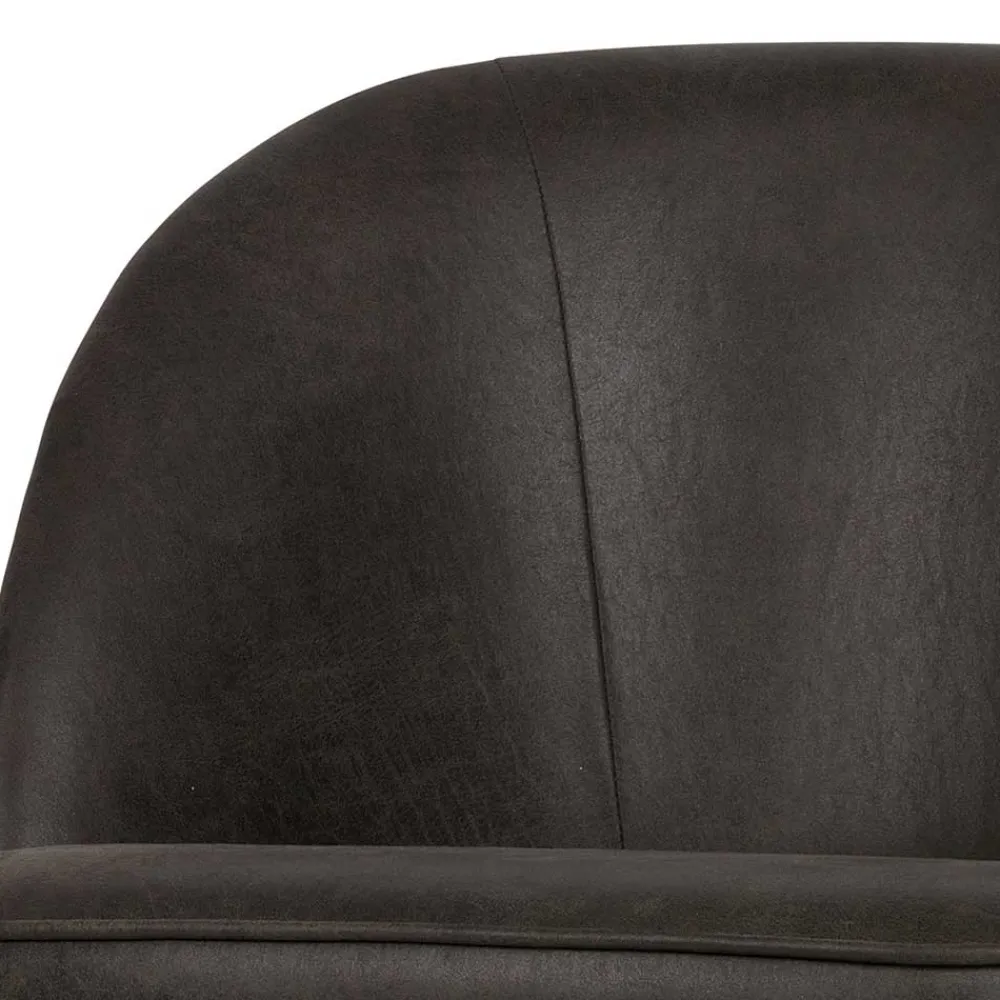 Wohnen Sessel<Schwarzer Ledersessel Retro Carlot aus Recyclingleder