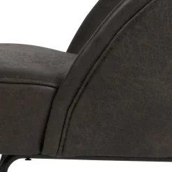 Wohnen Sessel<Schwarzer Ledersessel Retro Carlot aus Recyclingleder