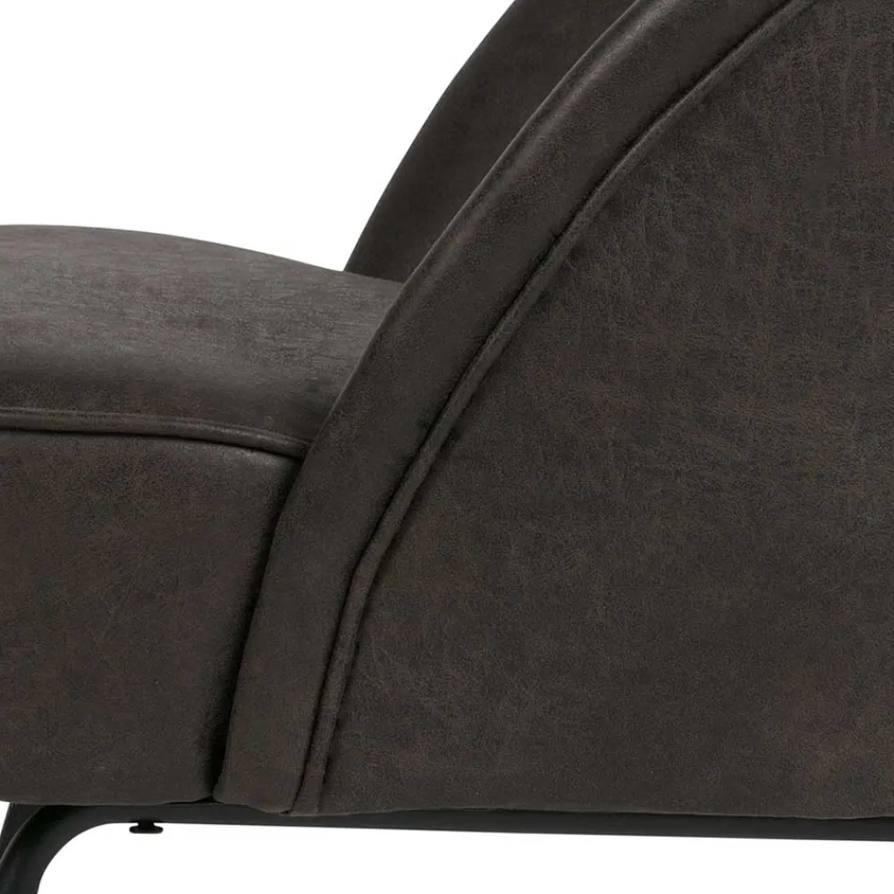 Wohnen Sessel<Schwarzer Ledersessel Retro Carlot aus Recyclingleder