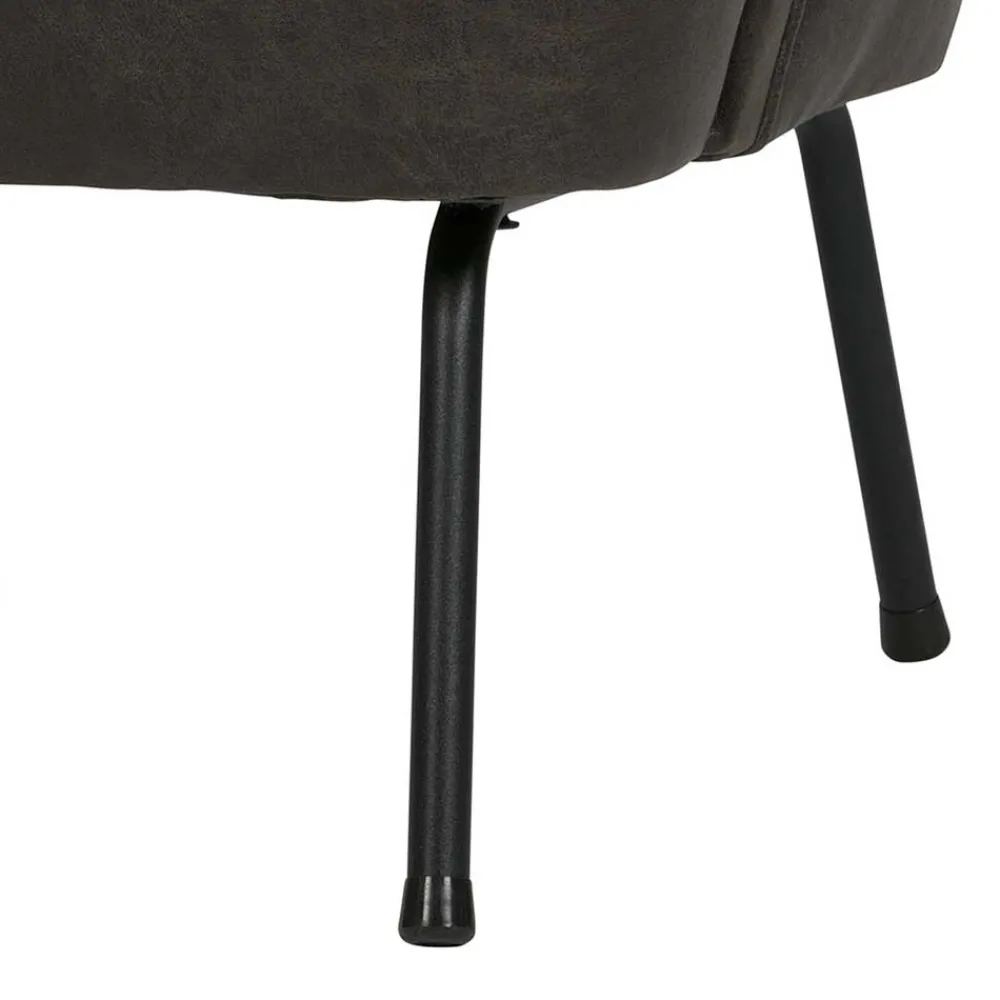 Wohnen Sessel<Schwarzer Ledersessel Retro Carlot aus Recyclingleder
