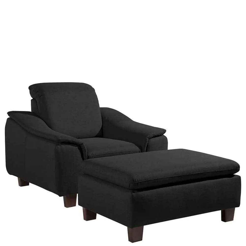 Wohnen Sessel<Schwarzer Polstersessel 100 cm breit - Voscona