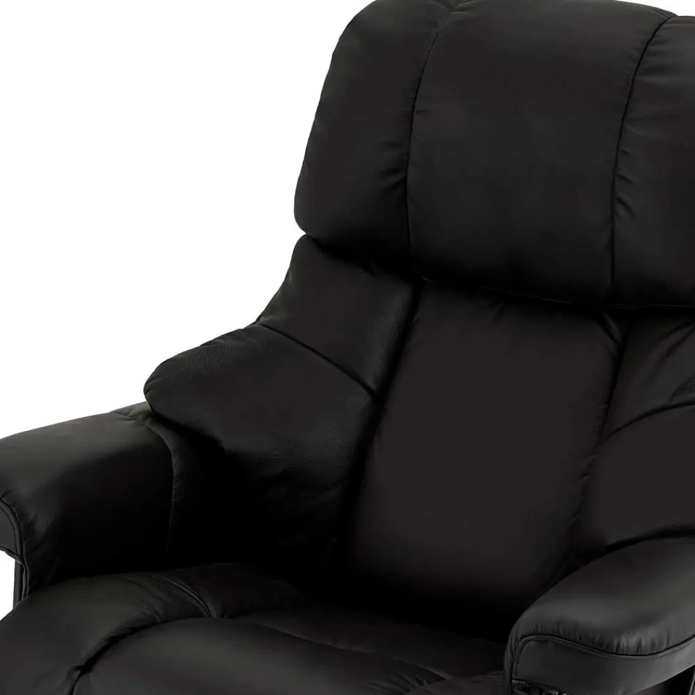 Wohnen Sessel<Schwarzer Relaxsessel mit Fußablage - Nautygo (zweiteilig)