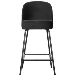 Wohnen Hocker<Schwarzer Retro Samt Barstuhl in zwei Höhen - Abelless