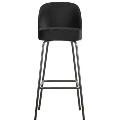 Wohnen Hocker<Schwarzer Retro Samt Barstuhl in zwei Höhen - Abelless