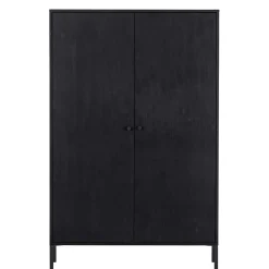 Wohnen Vitrinen|Schränke<Schwarzer Schrank mit Doppeltür - 100x155x40 - Burgossi