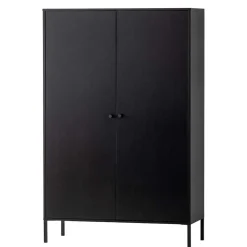Wohnen Vitrinen|Schränke<Schwarzer Schrank mit Doppeltür - 100x155x40 - Burgossi