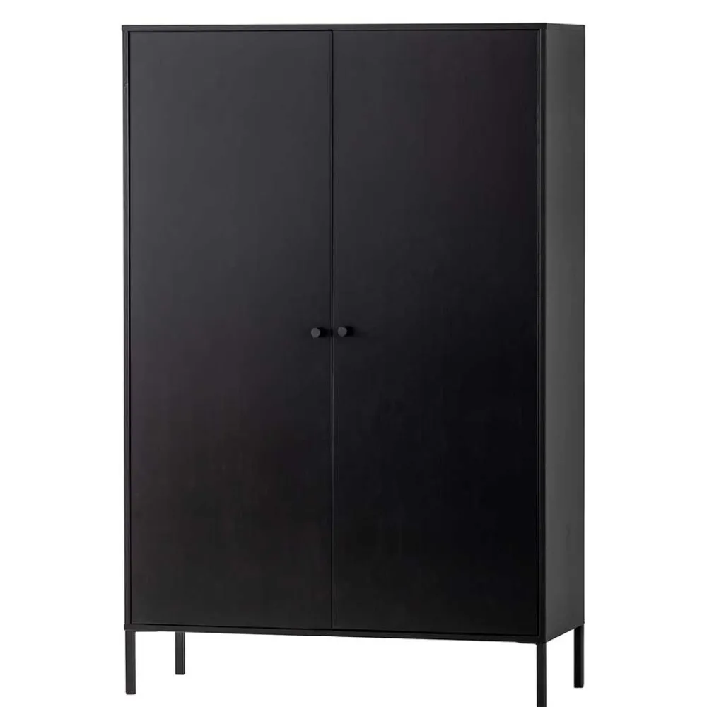 Wohnen Vitrinen|Schränke<Schwarzer Schrank mit Doppeltür - 100x155x40 - Burgossi