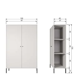 Wohnen Vitrinen|Schränke<Schwarzer Schrank mit Doppeltür - 100x155x40 - Burgossi