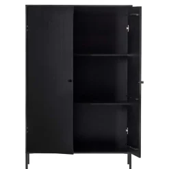 Wohnen Vitrinen|Schränke<Schwarzer Schrank mit Doppeltür - 100x155x40 - Burgossi