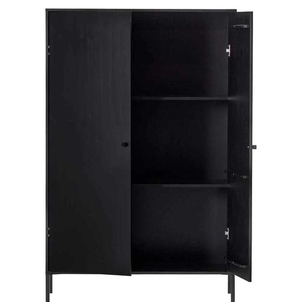 Wohnen Vitrinen|Schränke<Schwarzer Schrank mit Doppeltür - 100x155x40 - Burgossi