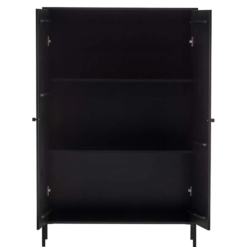 Wohnen Vitrinen|Schränke<Schwarzer Schrank mit Doppeltür - 100x155x40 - Burgossi
