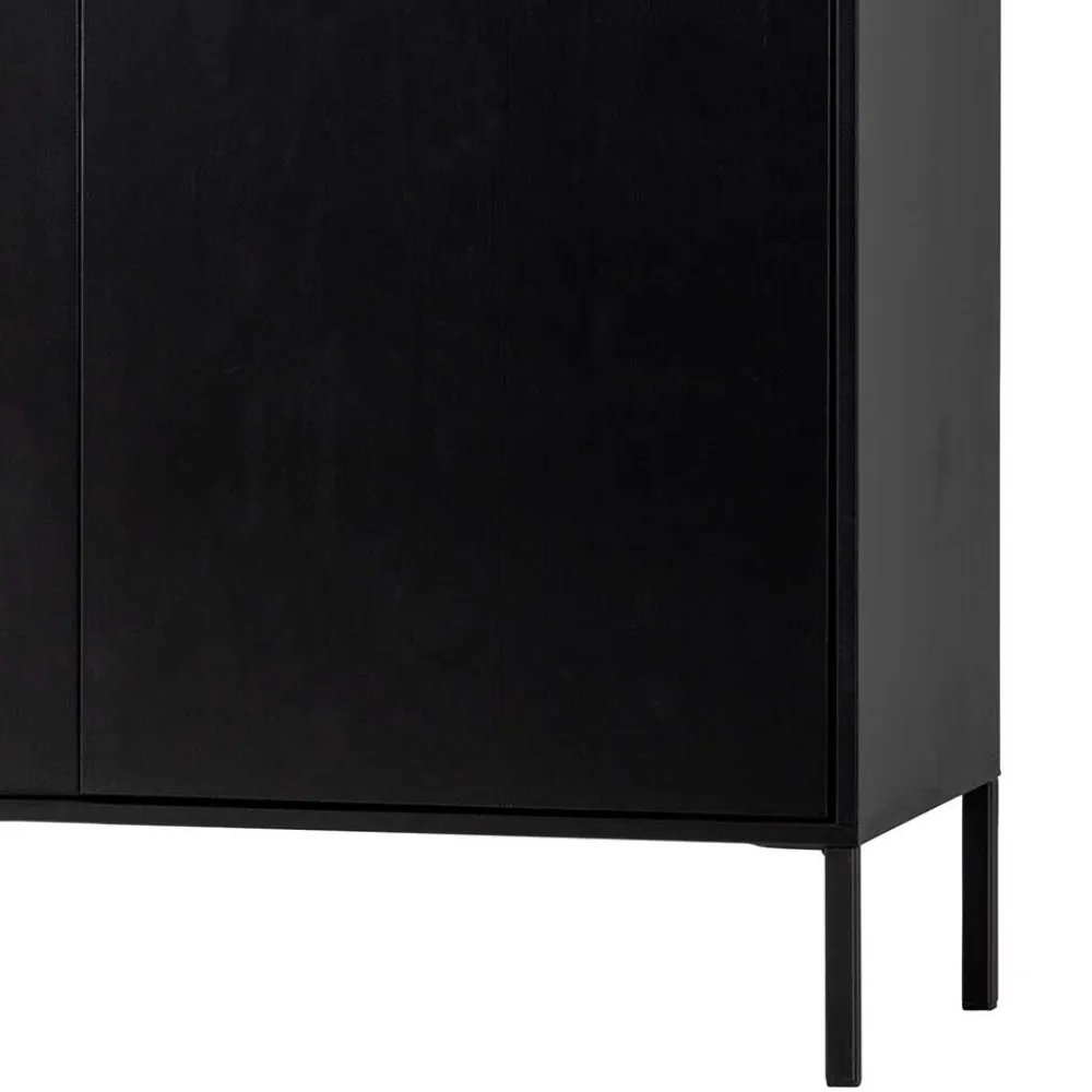 Wohnen Vitrinen|Schränke<Schwarzer Schrank mit Doppeltür - 100x155x40 - Burgossi