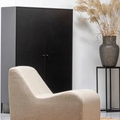 Wohnen Vitrinen|Schränke<Schwarzer Schrank mit Doppeltür - 100x155x40 - Burgossi
