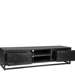 Wohnen Tv & Hifi-Möbel|Lowboards<Schwarzer TV Unterschrank im Industry Stil - Esturado