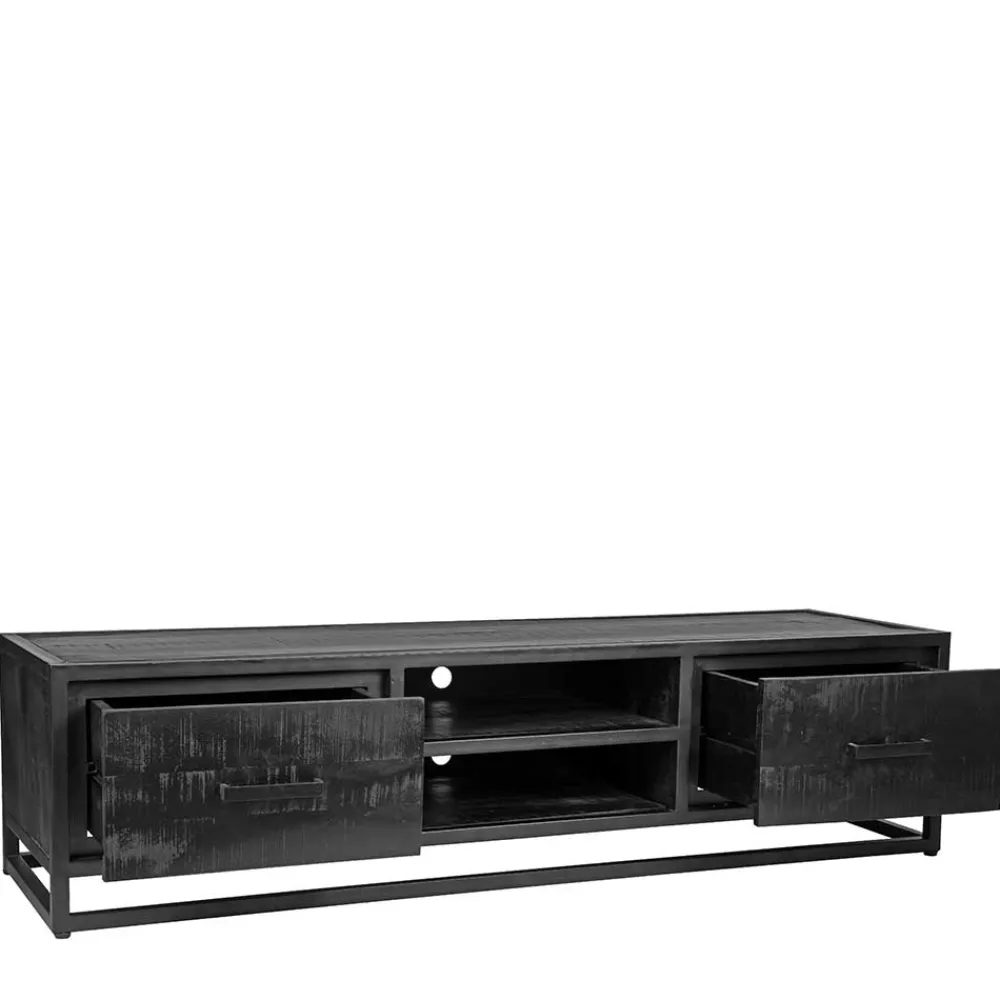 Wohnen Tv & Hifi-Möbel|Lowboards<Schwarzer TV Unterschrank im Industry Stil - Esturado