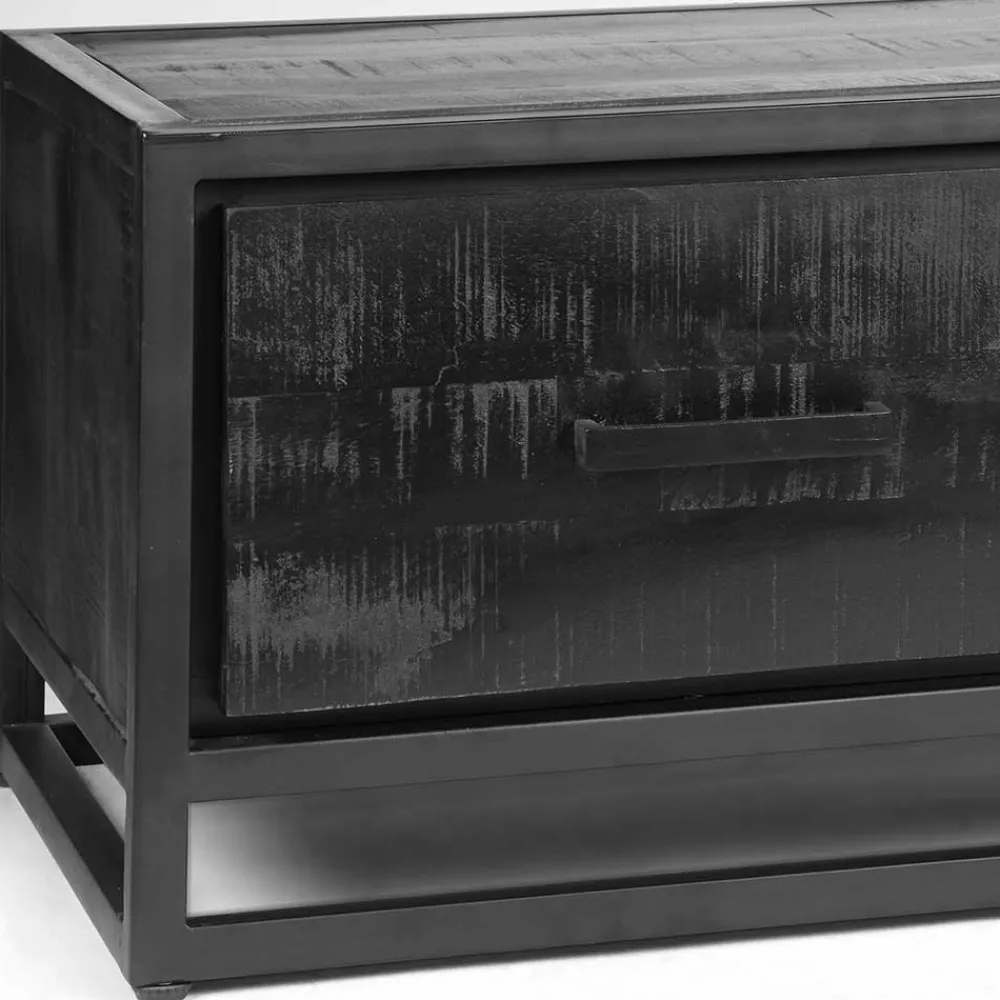 Wohnen Tv & Hifi-Möbel|Lowboards<Schwarzer TV Unterschrank im Industry Stil - Esturado