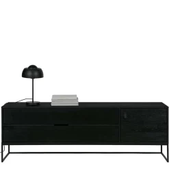 Wohnen Tv & Hifi-Möbel|Lowboards<Schwarzer TV Unterschrank mit zwei Schubladen - Almery