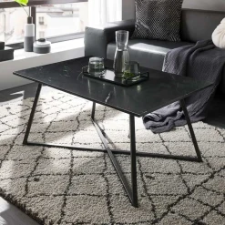 Wohnen Tische<Schwarzer Wohnzimmer Sofatisch mit Marmorplatte - Anyala