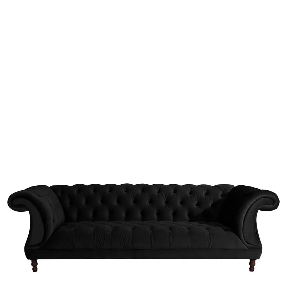 Wohnen Sofas<Schwarzes Barocksofa aus Samtvelours - Isipia
