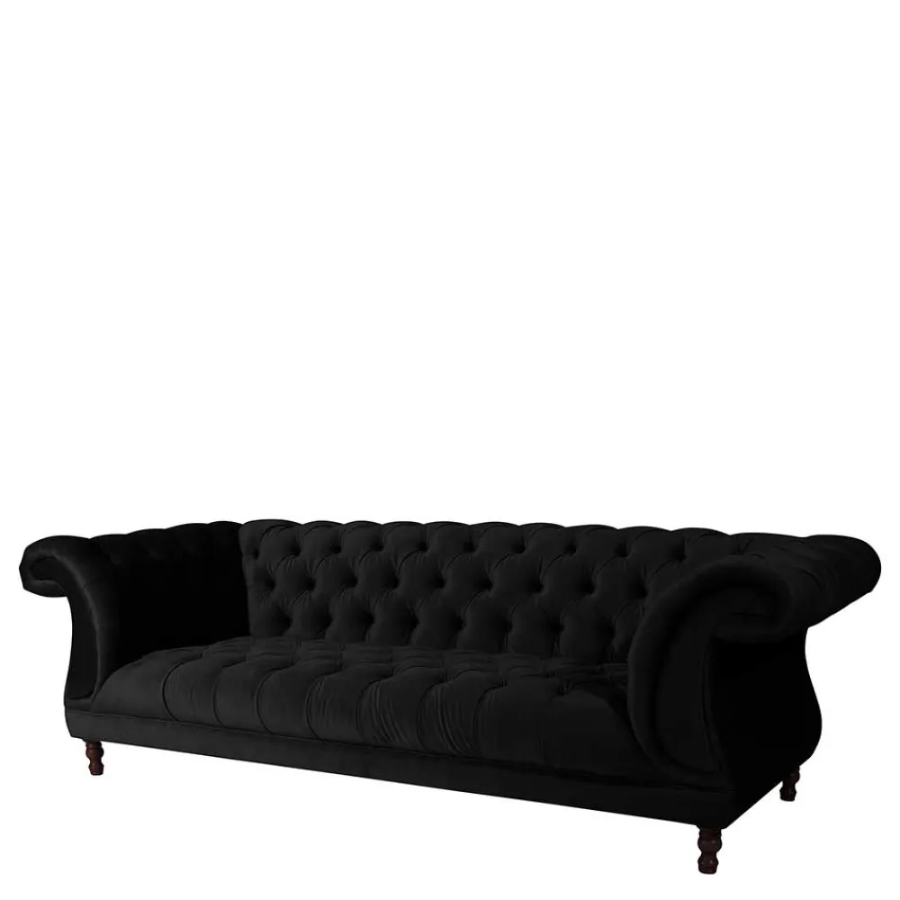 Wohnen Sofas<Schwarzes Barocksofa aus Samtvelours - Isipia