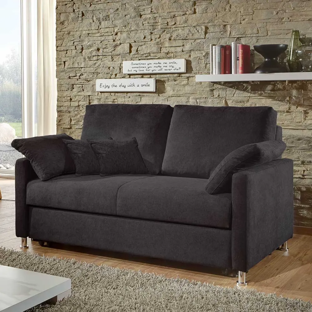 Wohnen Betten|Sofas<Schwarzes 2er Sofa mit Schlaffunktion - Laromain