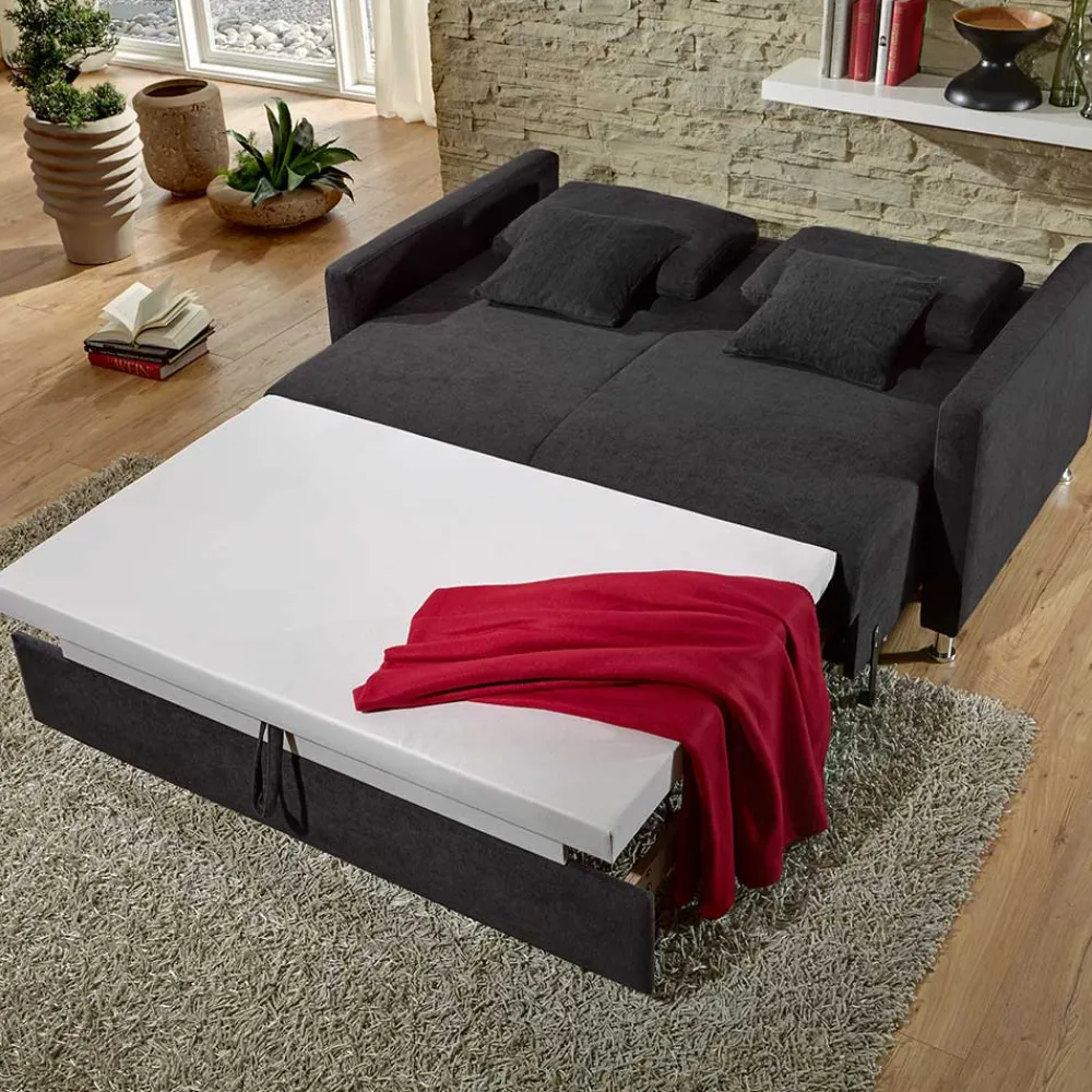 Wohnen Betten|Sofas<Schwarzes 2er Sofa mit Schlaffunktion - Laromain
