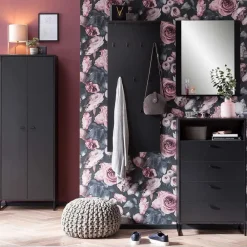 Wohnen Garderoben<Schwarzes Flurmöbel Set - Anderian (vierteilig)