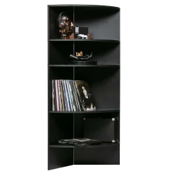 Wohnen Regale<Schwarzes Holz Regal in Halbrund - Nircana
