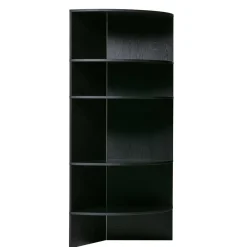 Wohnen Regale<Schwarzes Holz Regal in Halbrund - Nircana