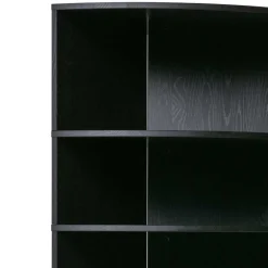 Wohnen Regale<Schwarzes Holz Regal in Halbrund - Nircana
