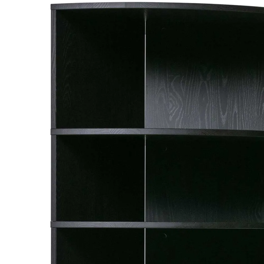 Wohnen Regale<Schwarzes Holz Regal in Halbrund - Nircana