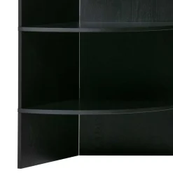 Wohnen Regale<Schwarzes Holz Regal in Halbrund - Nircana