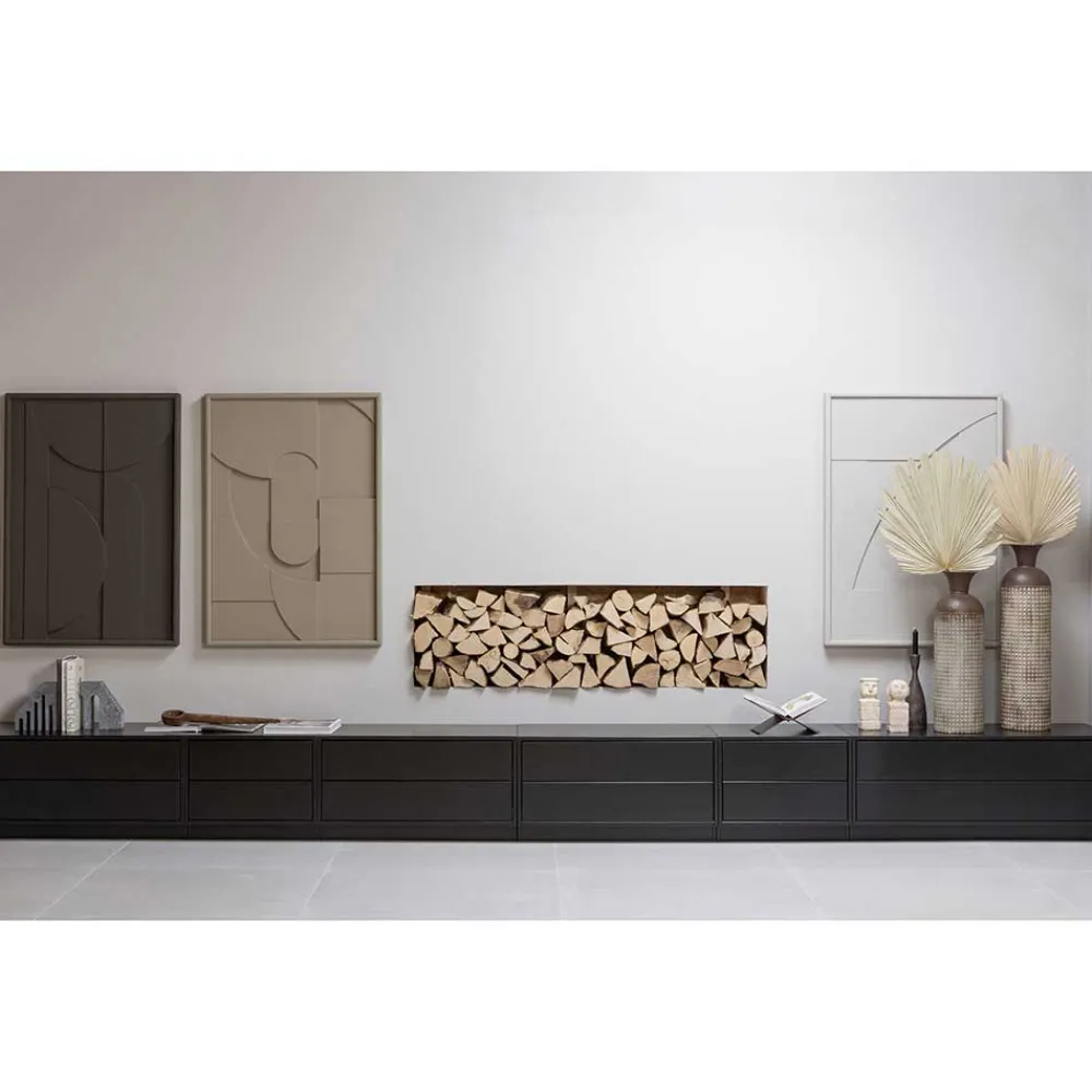 Wohnen Tv & Hifi-Möbel|Lowboards<Schwarzes Lowboard mit zwei Schubladen - Niwidus