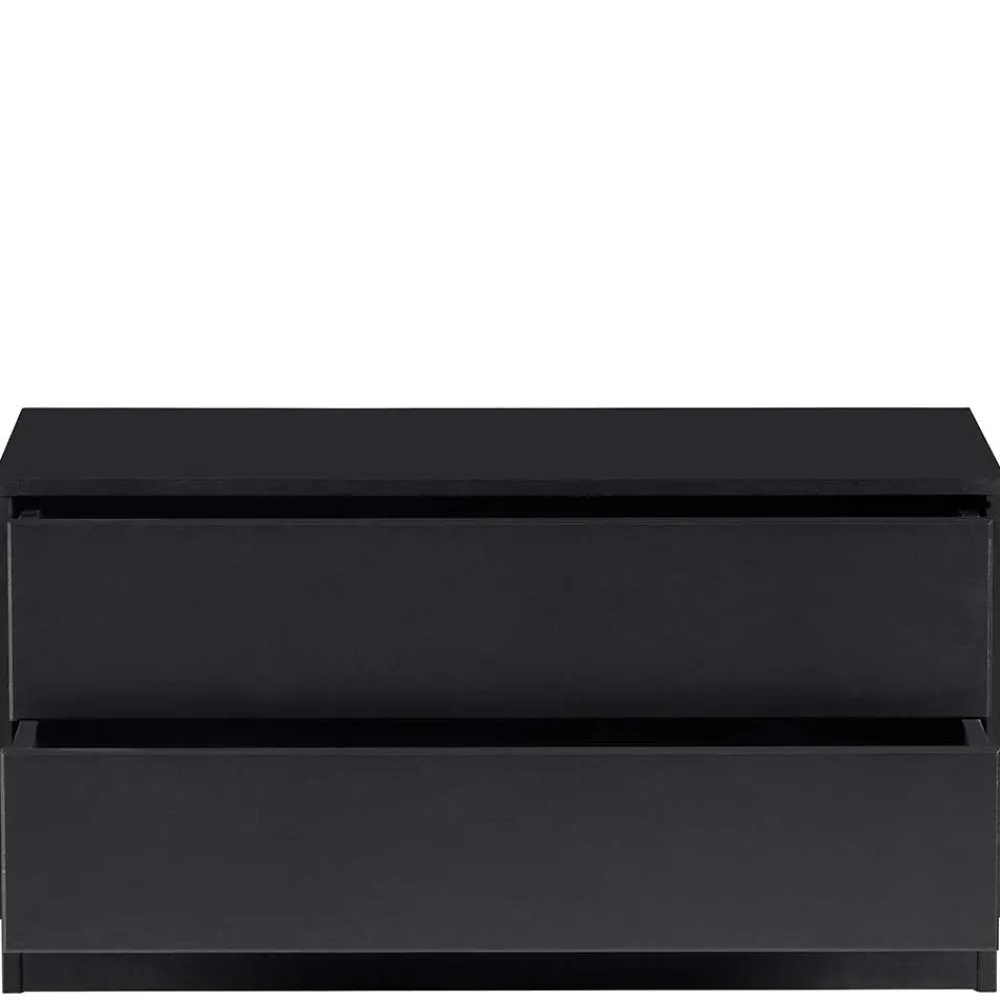 Wohnen Tv & Hifi-Möbel|Lowboards<Schwarzes Lowboard mit zwei Schubladen - Niwidus