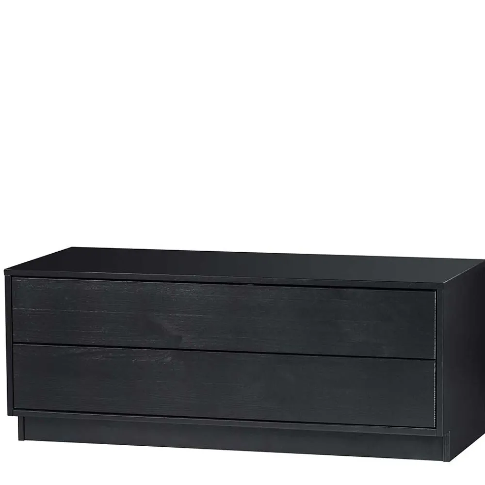 Wohnen Tv & Hifi-Möbel|Lowboards<Schwarzes Lowboard mit zwei Schubladen - Niwidus