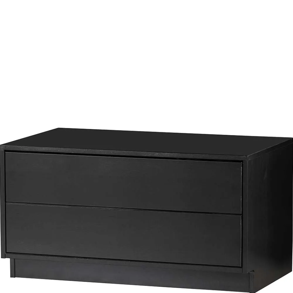 Wohnen Tv & Hifi-Möbel|Lowboards<Schwarzes Lowboard mit zwei Schubladen - Niwidus