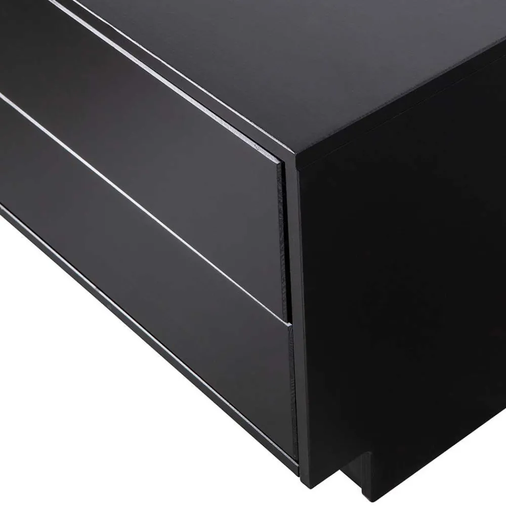 Wohnen Tv & Hifi-Möbel|Lowboards<Schwarzes Lowboard mit zwei Schubladen - Niwidus