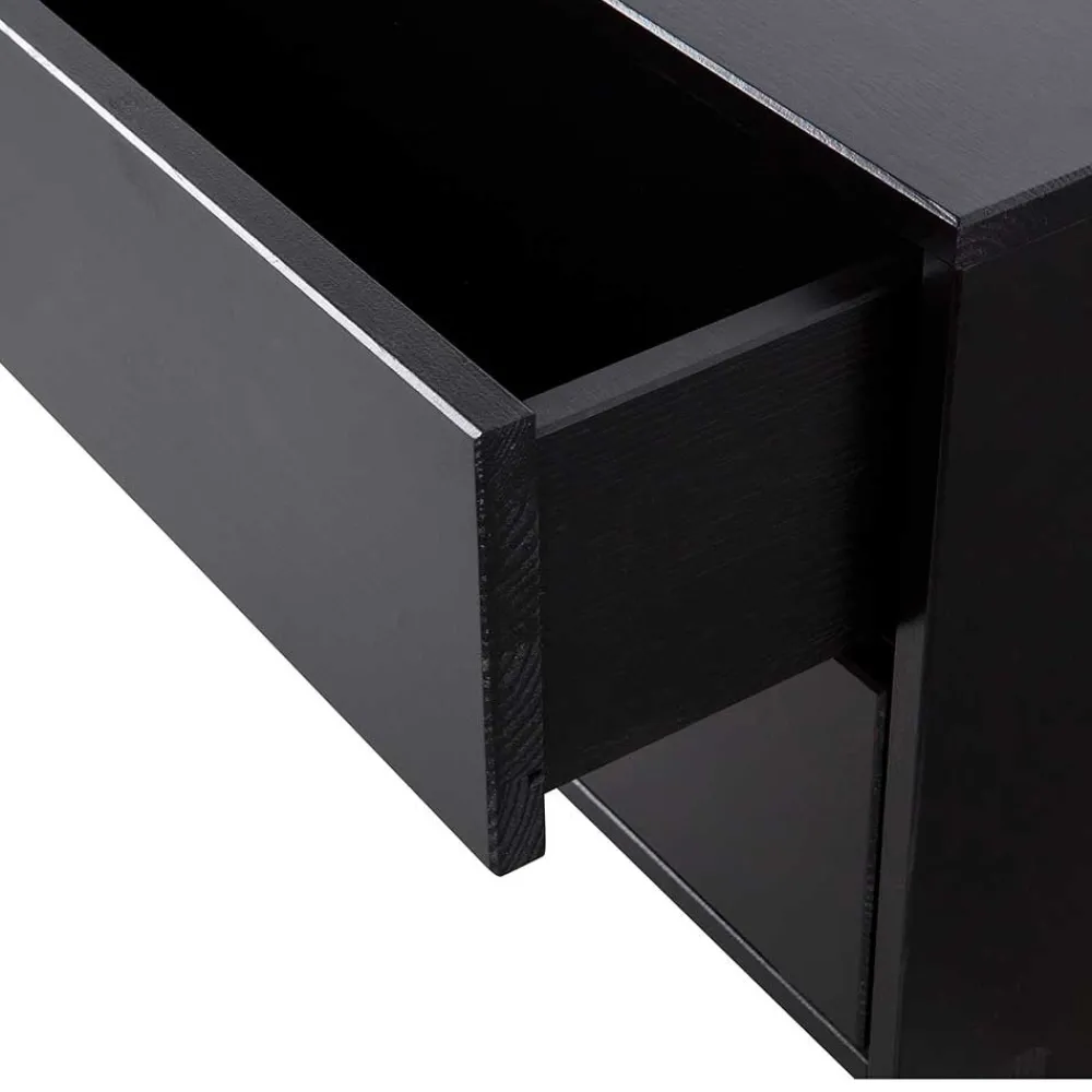 Wohnen Tv & Hifi-Möbel|Lowboards<Schwarzes Lowboard mit zwei Schubladen - Niwidus